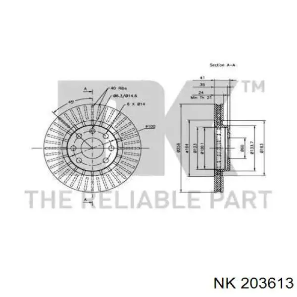 203613 NK freno de disco delantero