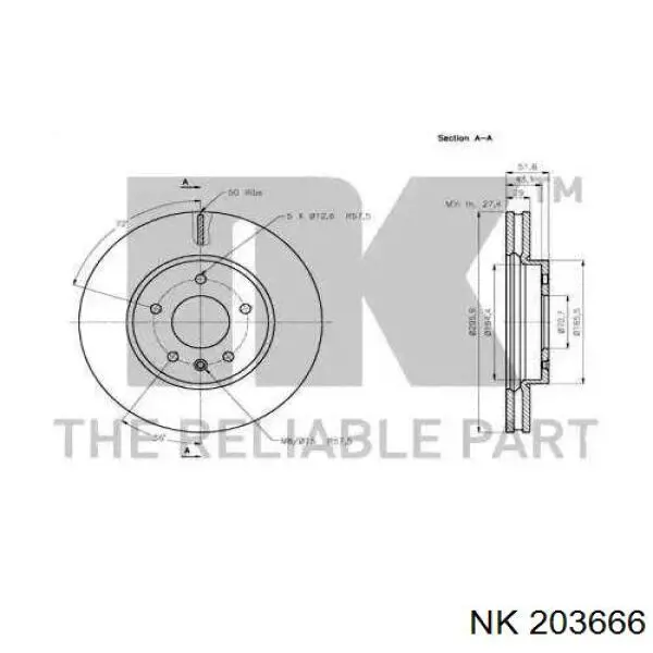 203666 NK freno de disco delantero