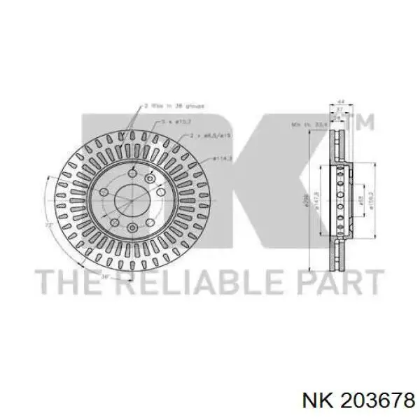 203678 NK freno de disco delantero