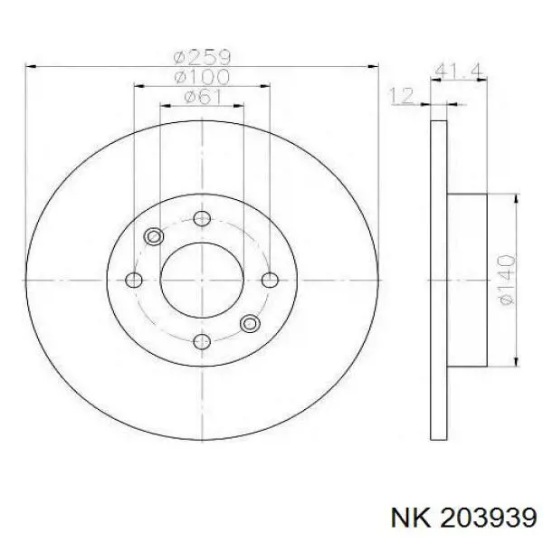 Frenos delanteros NK 203939 precio, desde 29,58 EUR