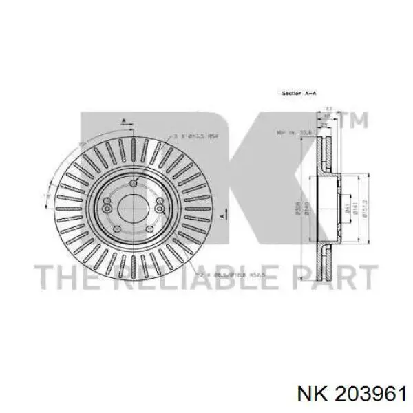 203961 NK freno de disco delantero