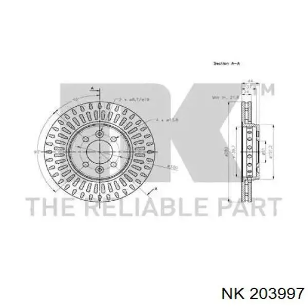 203997 NK disco de freno delantero