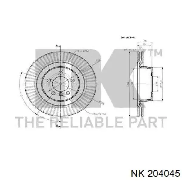 204045 NK freno de disco delantero