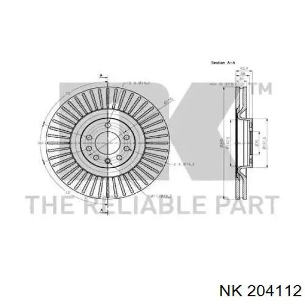 204112 NK freno de disco delantero
