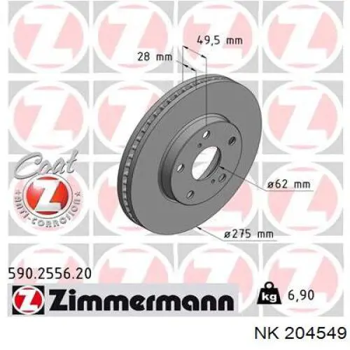 Disco de freno delantero Japan Parts DI275C