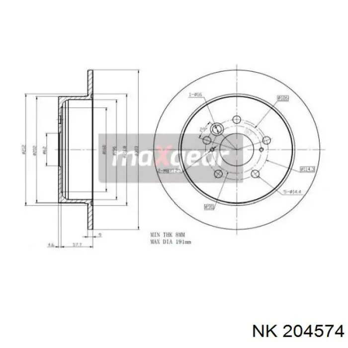 Disco de freno trasero Toyota RAV4 1 XA