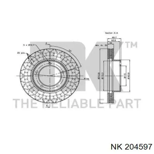 204597 NK freno de disco delantero