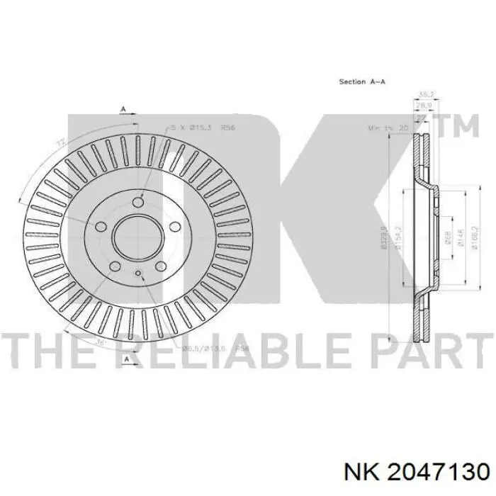 2047130 NK disco de freno trasero