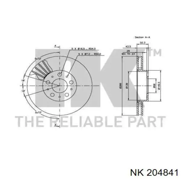 204841 NK freno de disco delantero