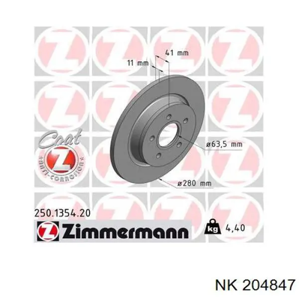 Disco de freno trasero Volvo V40 525, 526