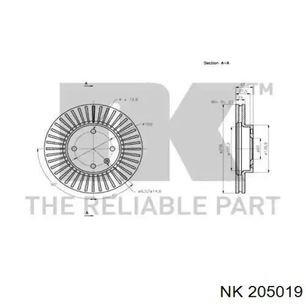 205019 NK freno de disco delantero