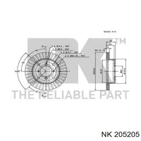 Disco de freno DI806C Japan Parts