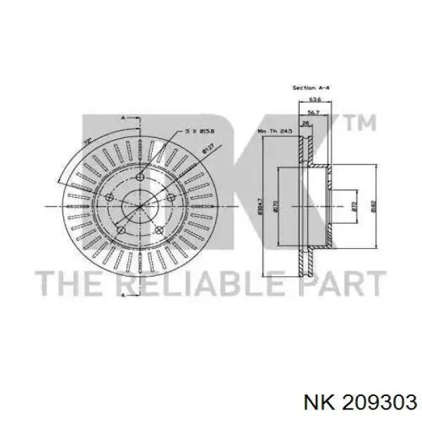 Freno de disco delantero Jeep Cherokee 2 XJ
