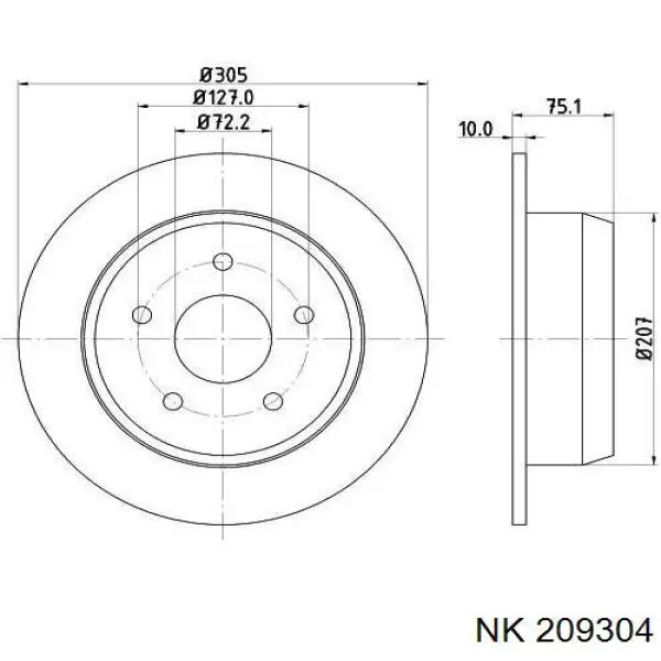 Disco de freno trasero Jeep Cherokee 2 XJ