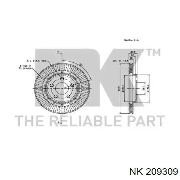 209309 NK freno de disco delantero