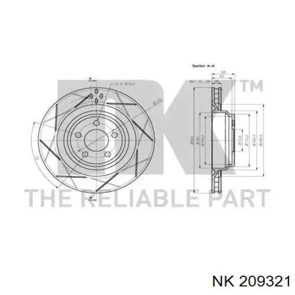 209321 NK disco de freno trasero
