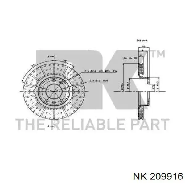 209916 NK freno de disco delantero