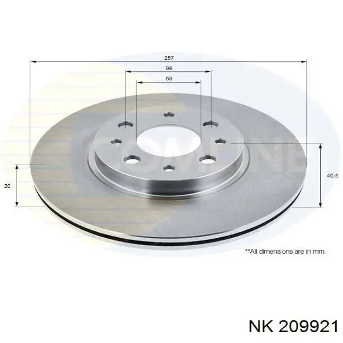 209921 NK disco de freno delantero