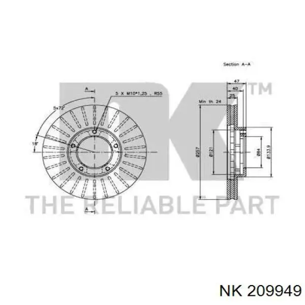 209949 NK freno de disco delantero