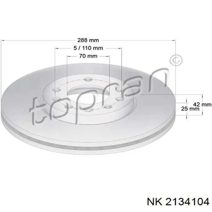 2134104 NK pinza de freno delantera derecha