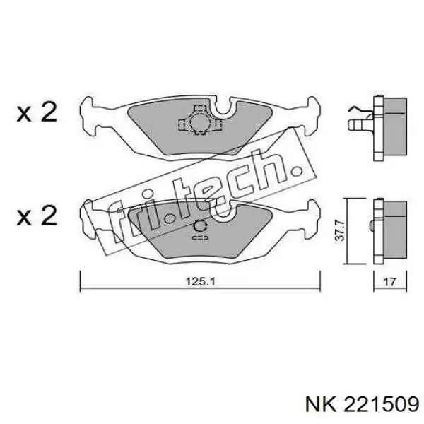 221509 NK pastillas de freno traseras