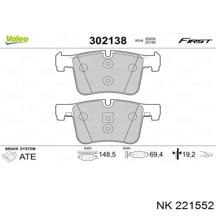 221552 NK pastillas de freno delanteras