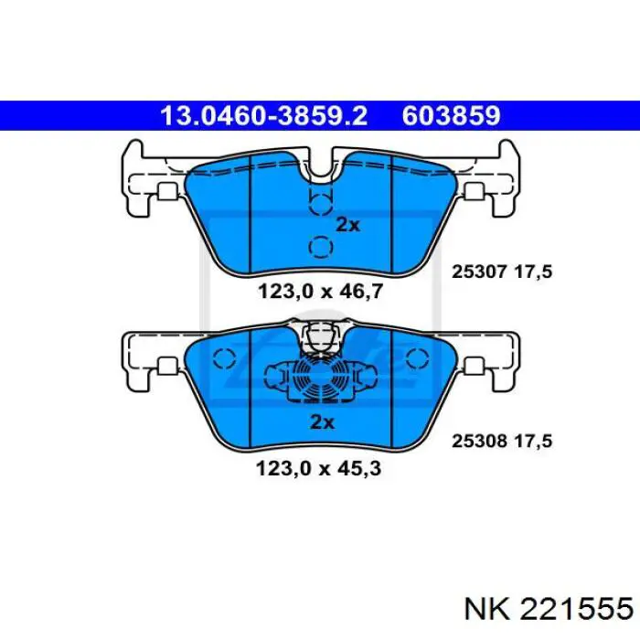 Pastillas de freno traseras NK 221555