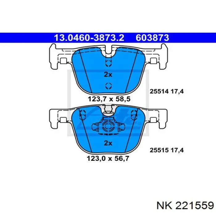 221559 NK pastillas de freno traseras