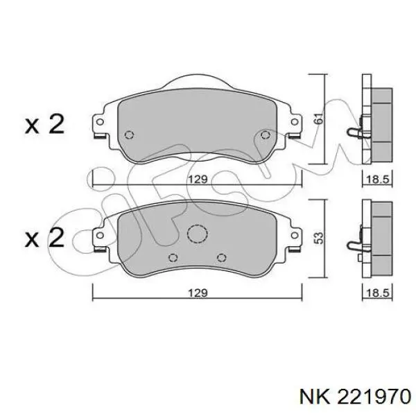 221970 NK pastillas de freno delanteras