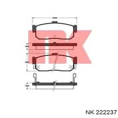 222237 NK pastillas de freno traseras