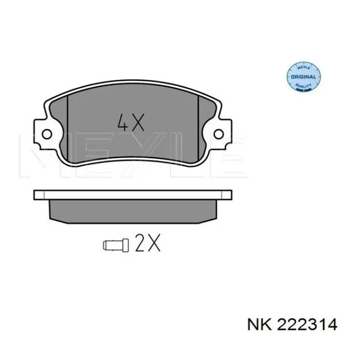 Pastillas de freno delanteras NK 222314