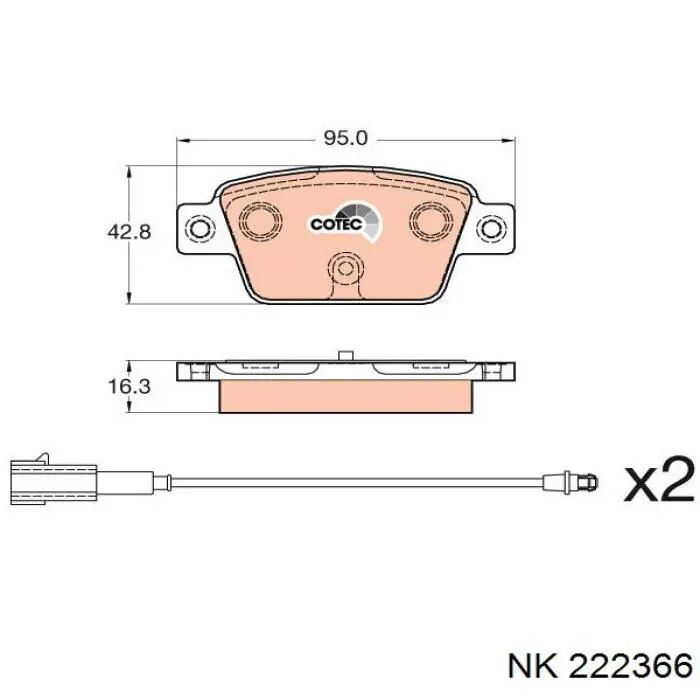 222366 NK pastillas de freno traseras