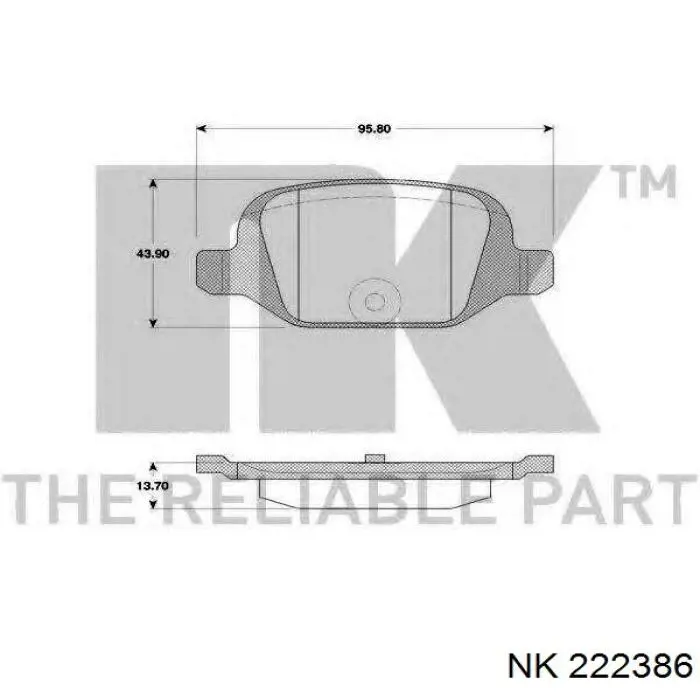 222386 NK pastillas de freno traseras