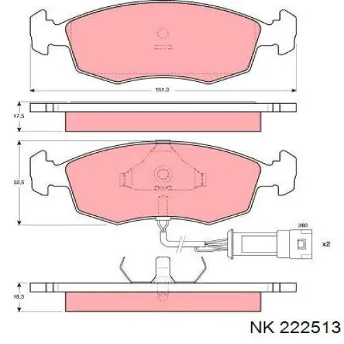 222513 NK pastillas de freno delanteras