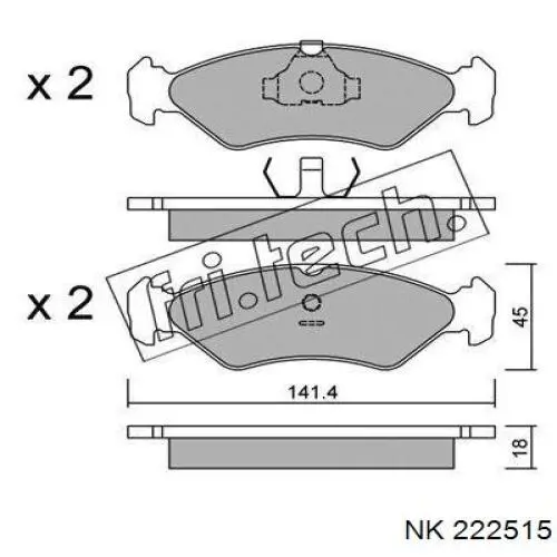 222515 NK pastillas de freno delanteras