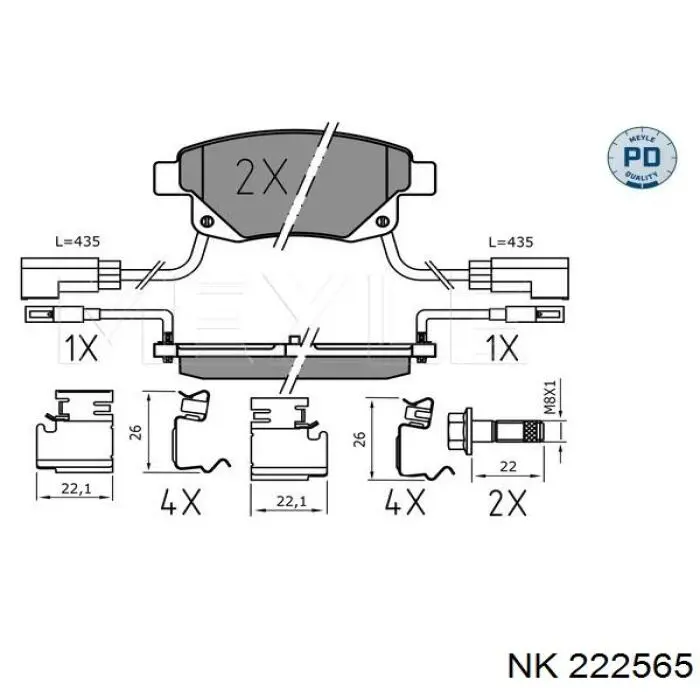 Pastillas de freno traseras NK 222565