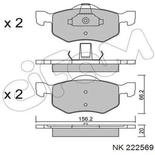 222569 NK pastillas de freno delanteras