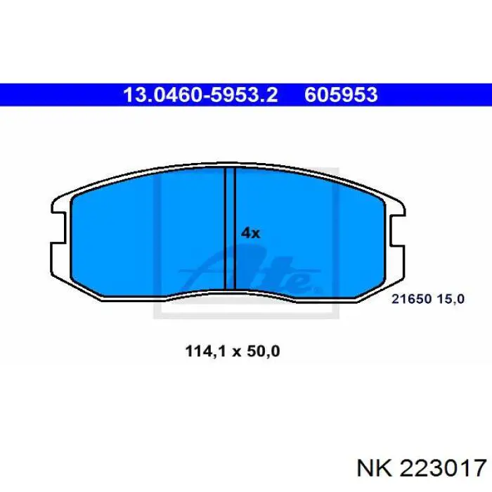 223017 NK pastillas de freno delanteras