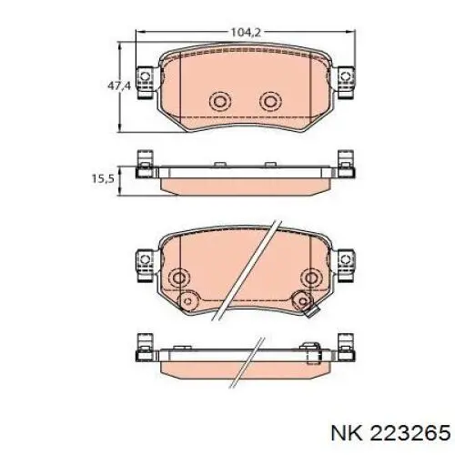 223265 NK pastillas de freno traseras