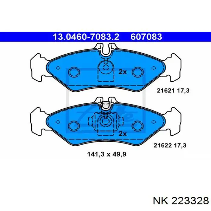 Pastillas de freno traseras NK 223328