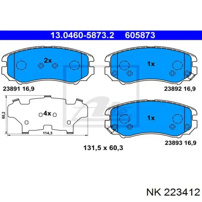 223412 NK pastillas de freno delanteras