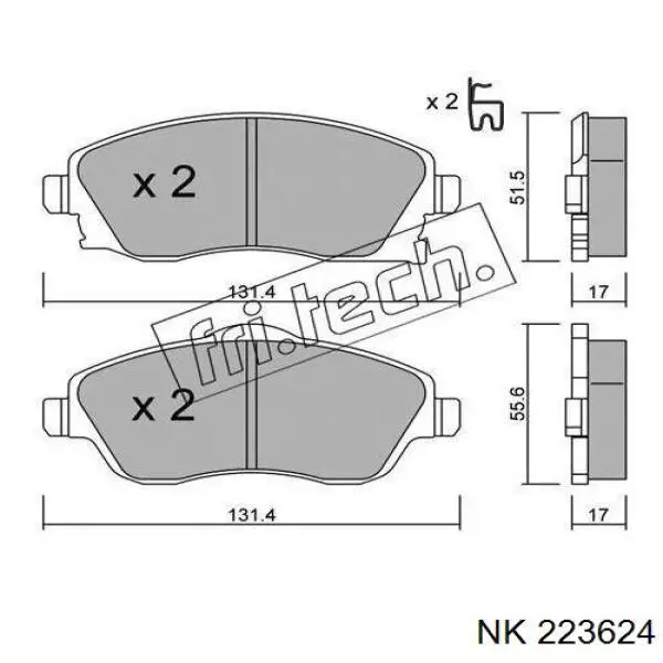 223624 NK pastillas de freno delanteras