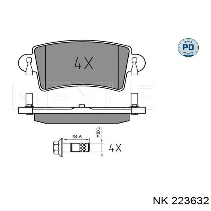 223632 NK pastillas de freno traseras