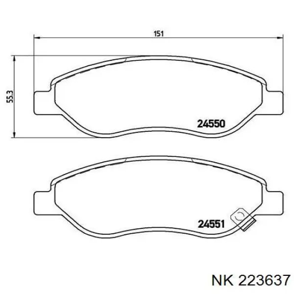 223637 NK pastillas de freno delanteras