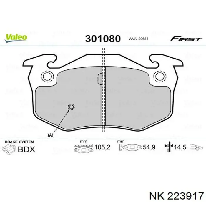 223917 NK pastillas de freno delanteras