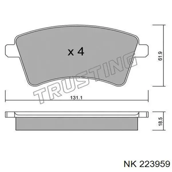 223959 NK pastillas de freno delanteras