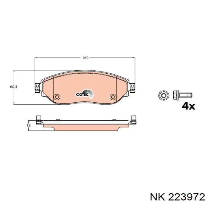 223972 NK pastillas de freno delanteras