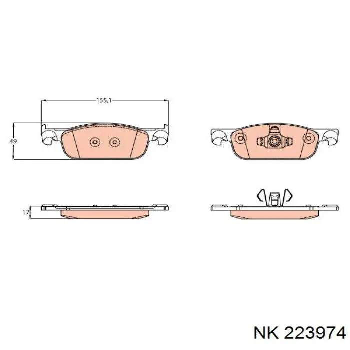 223974 NK pastillas de freno delanteras