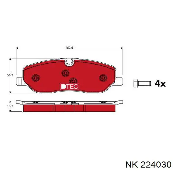 224030 NK pastillas de freno delanteras