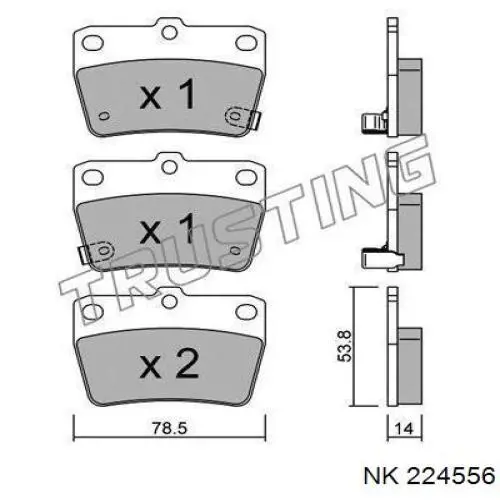 224556 NK pastillas de freno traseras